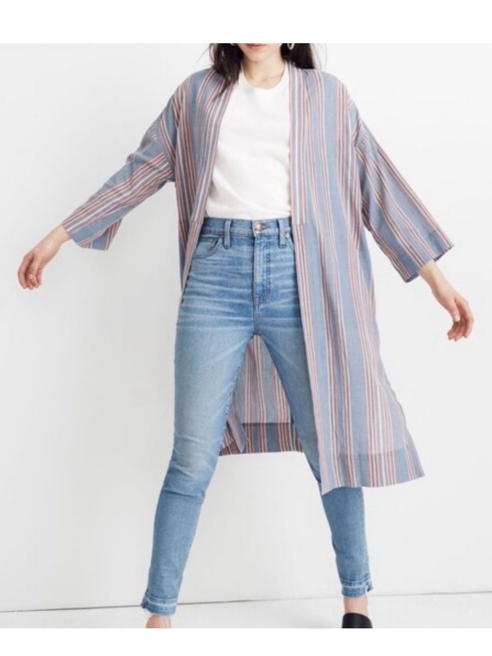 Madewell Blue Striped Women’s Kimono Jacket
